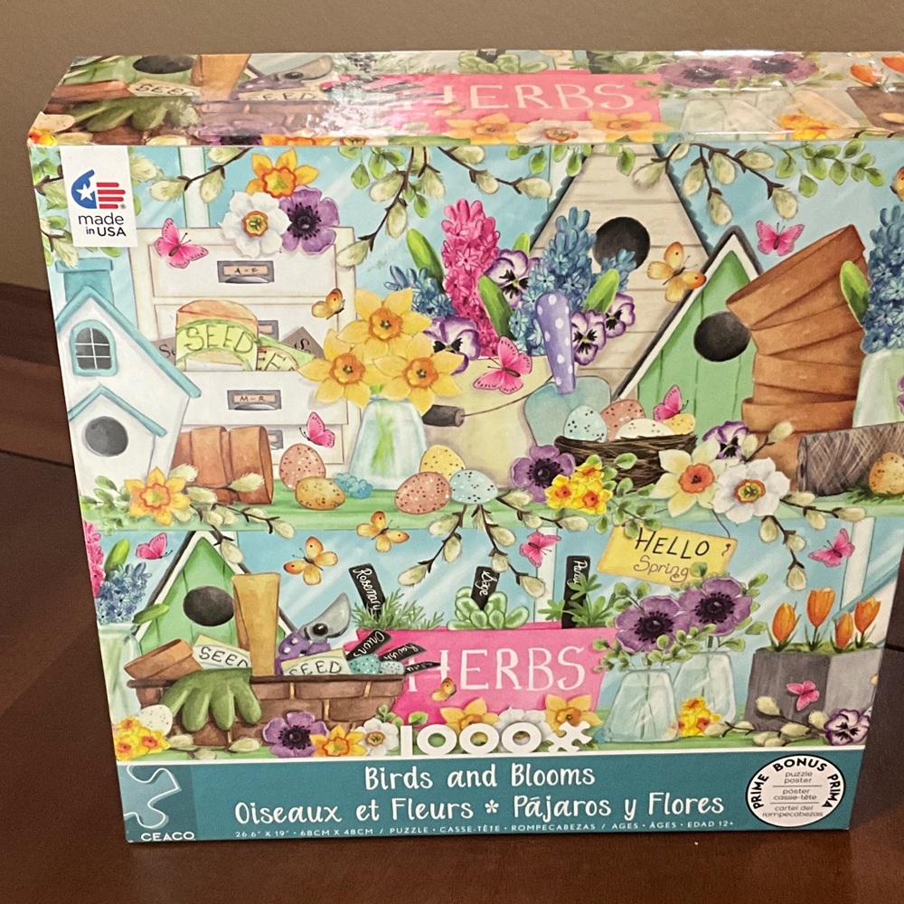 Ceaco Birds and Blooms 1000 piece Puzzle, NIB